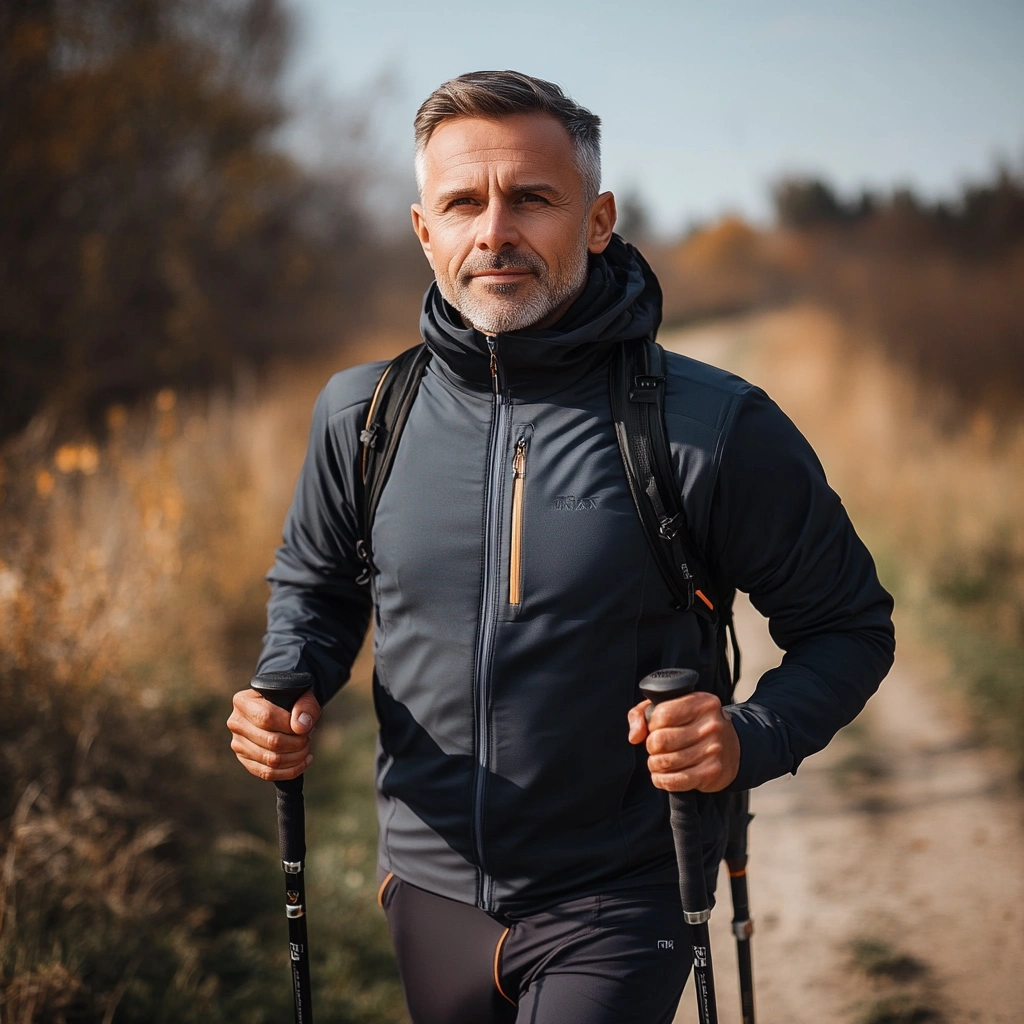 Фото інструктора зі скандинавської ходьби