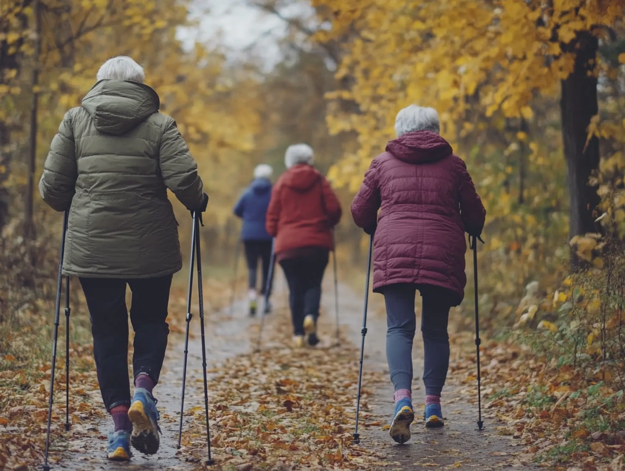 Група пенсіонерів на прогулянці в парку