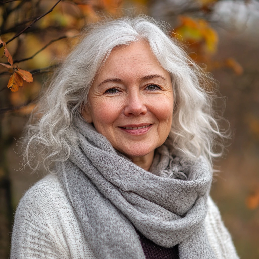 Жінка пенсійного віку посміхається