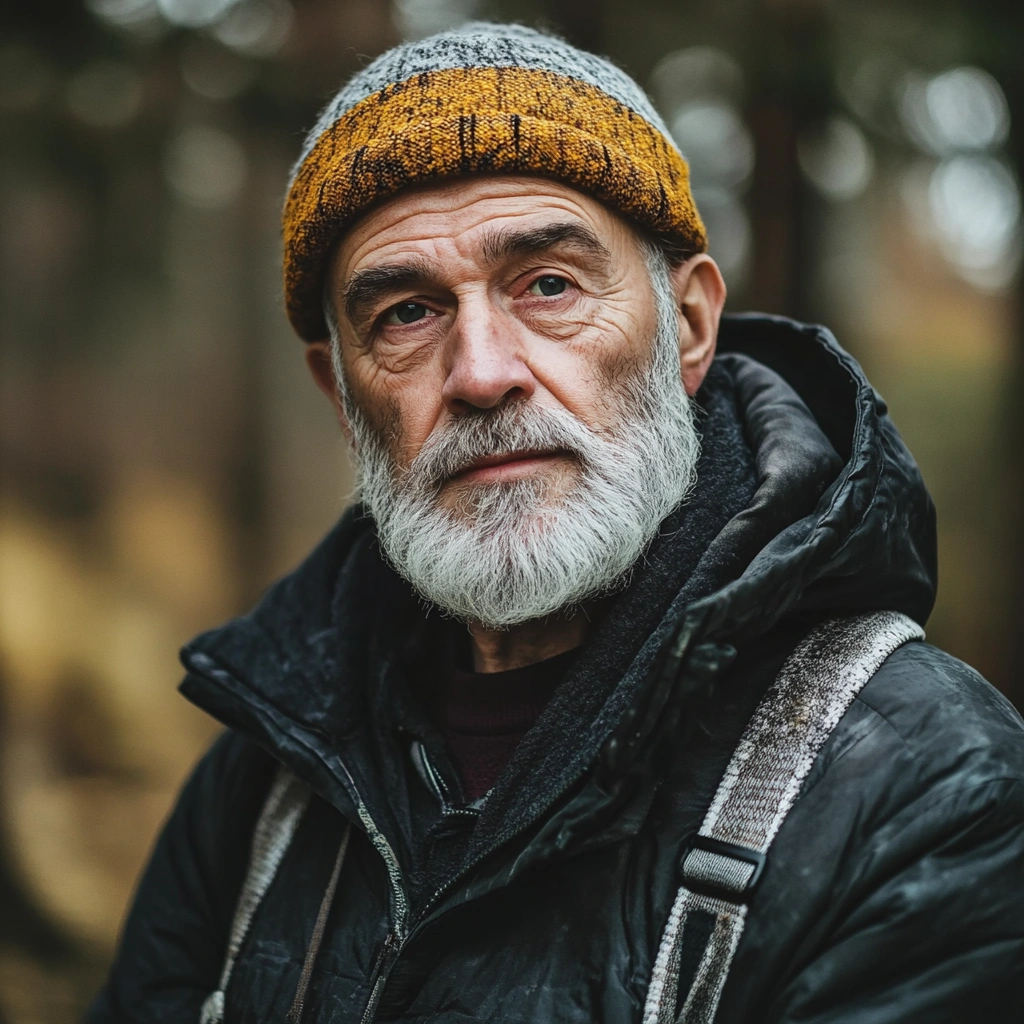 Чоловік пенсійного віку займається фізичними вправами